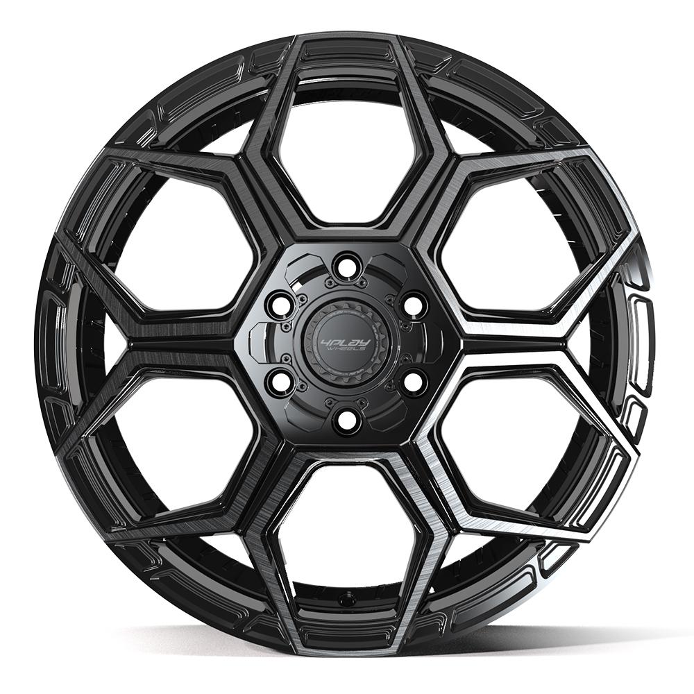 4PLAY 4PS26 Wheels - Gloss Black Brushed with Tinted Clear