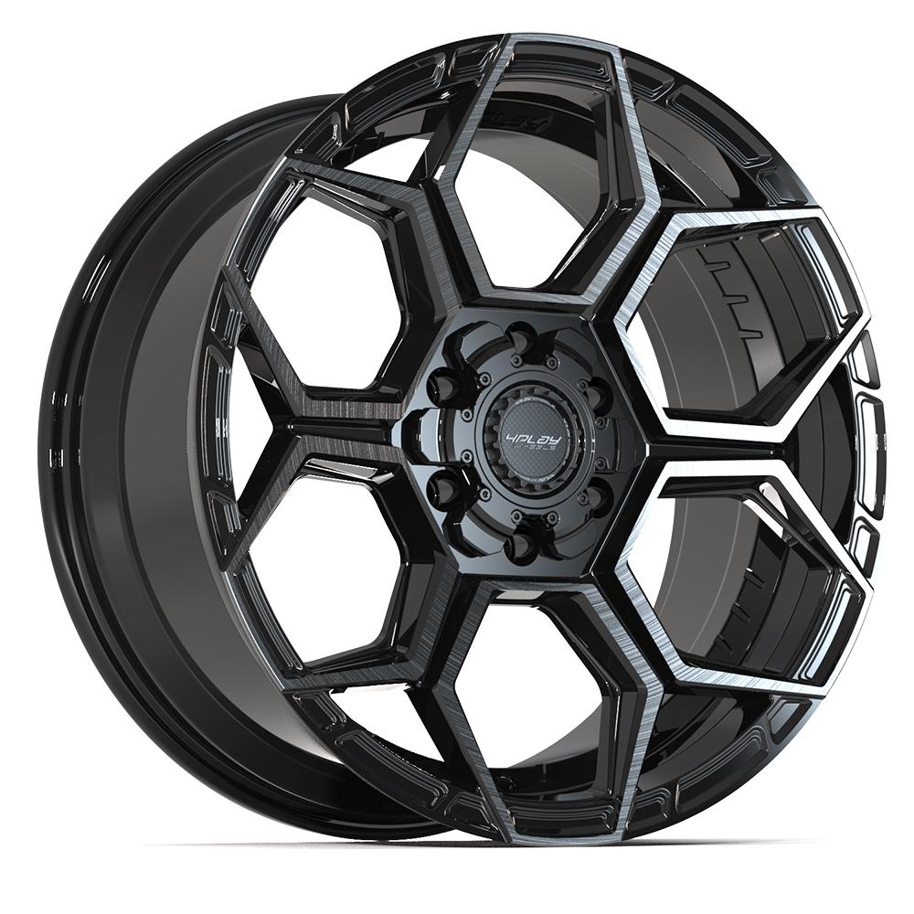 4PLAY 4PS26 Wheels - Gloss Black Brushed with Tinted Clear