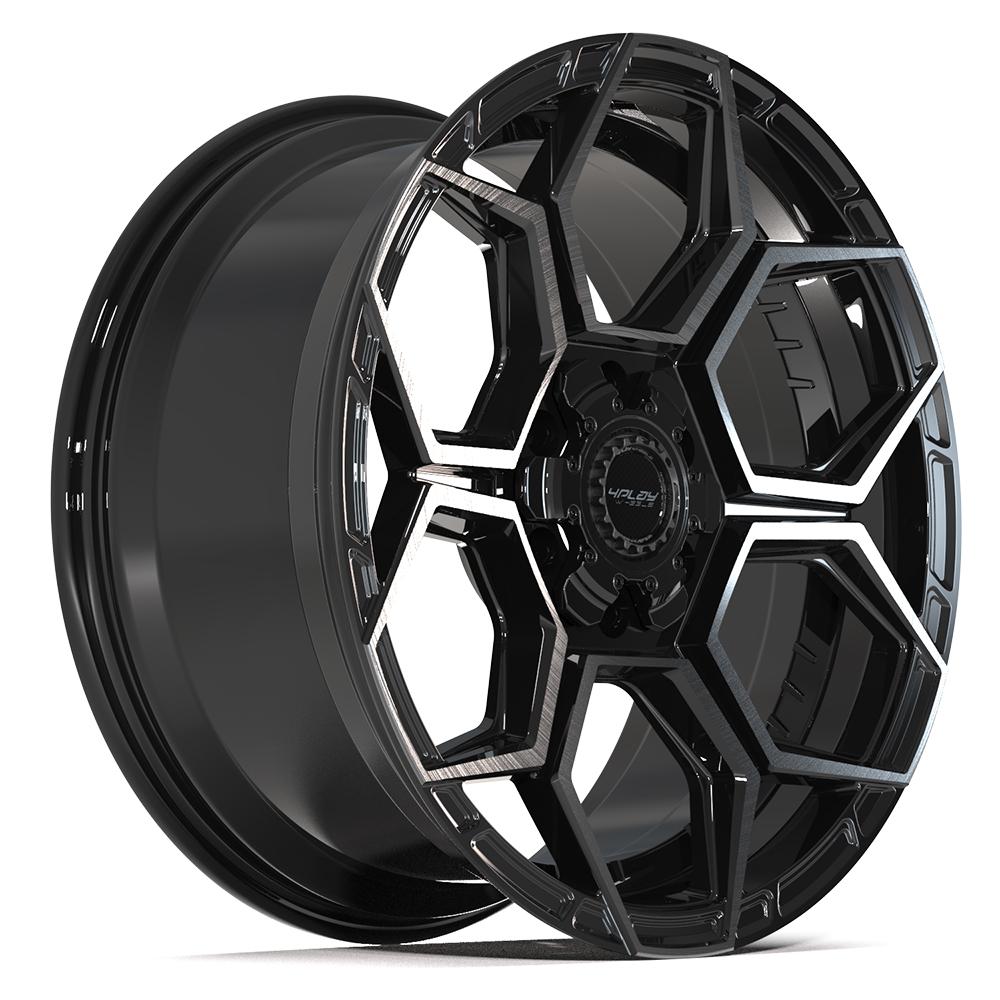 4PLAY 4PS26 Wheels - Gloss Black Brushed with Tinted Clear