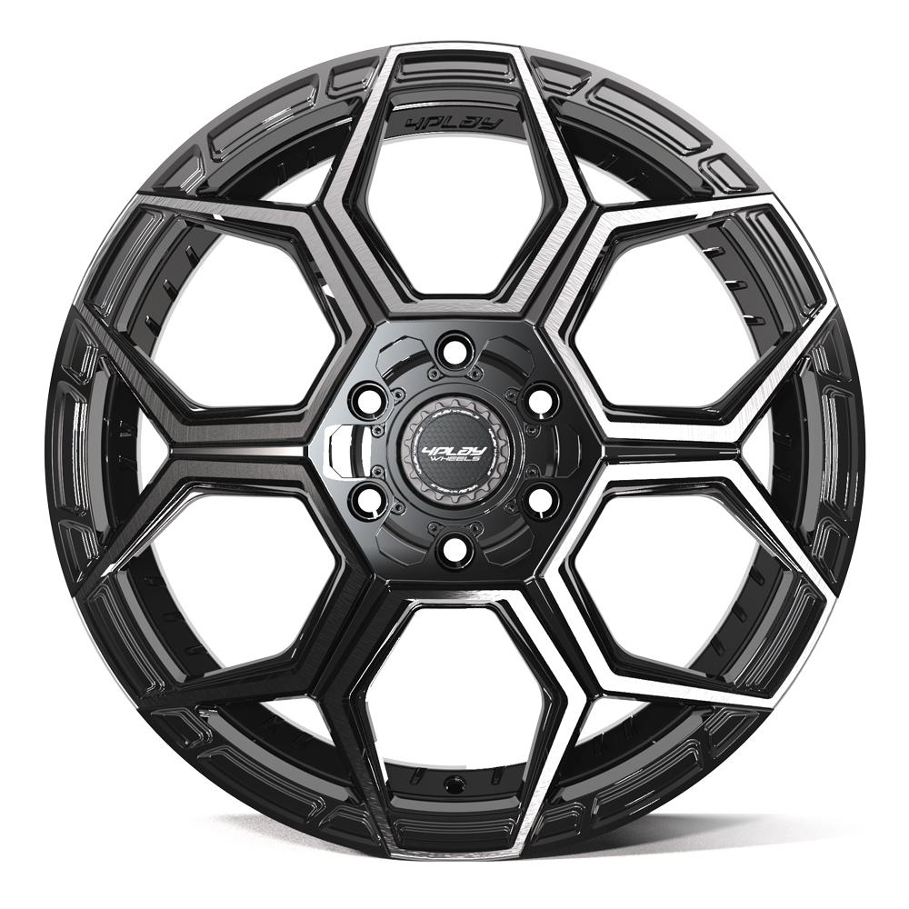 4PLAY 4PS26 Wheels - Gloss Black Brushed with Tinted Clear