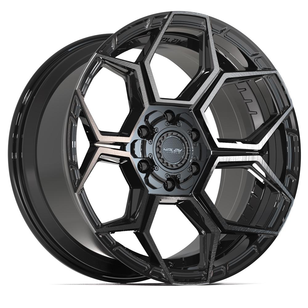 4PLAY 4PS26 Wheels - Gloss Black Brushed with Tinted Clear