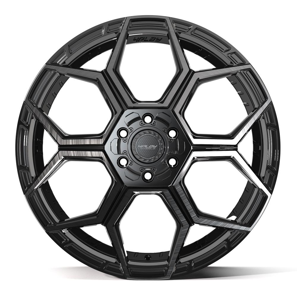 4PLAY 4PS26 Wheels - Gloss Black Brushed with Tinted Clear