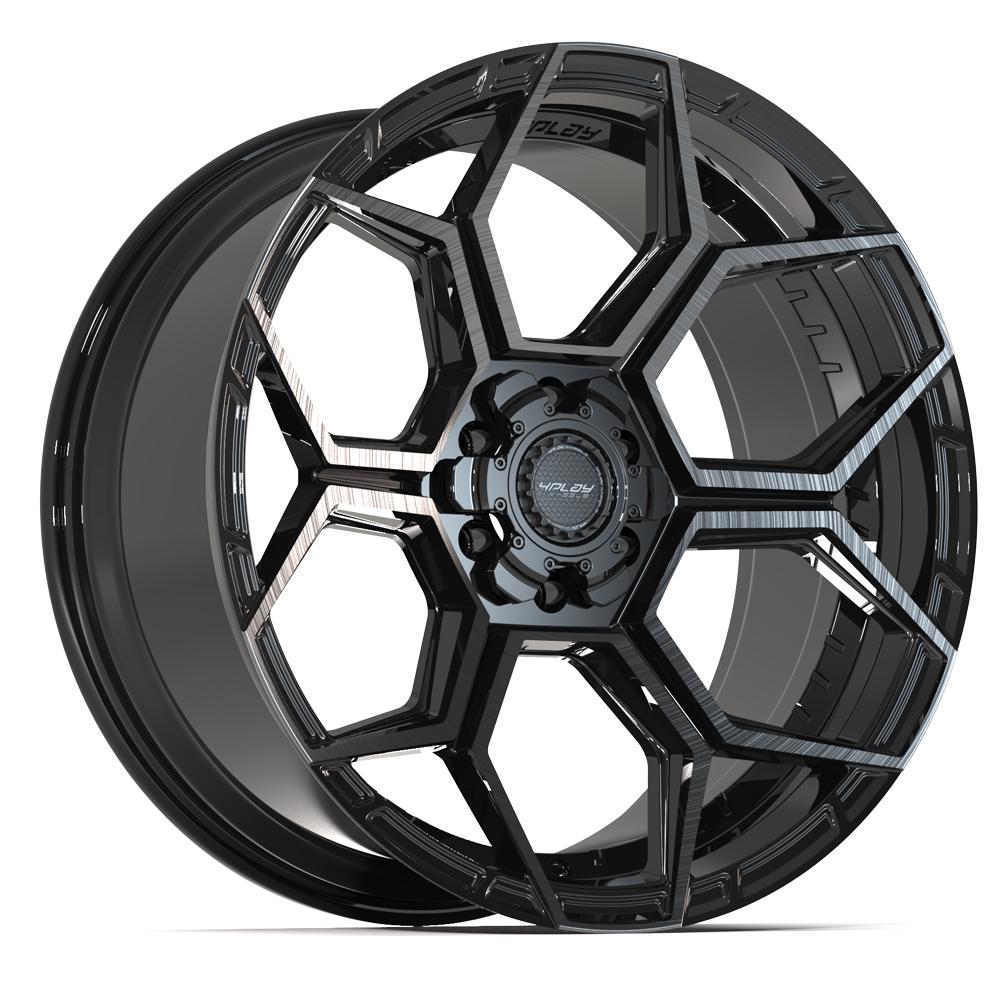 4PLAY 4PS26 Wheels - Gloss Black Brushed with Tinted Clear