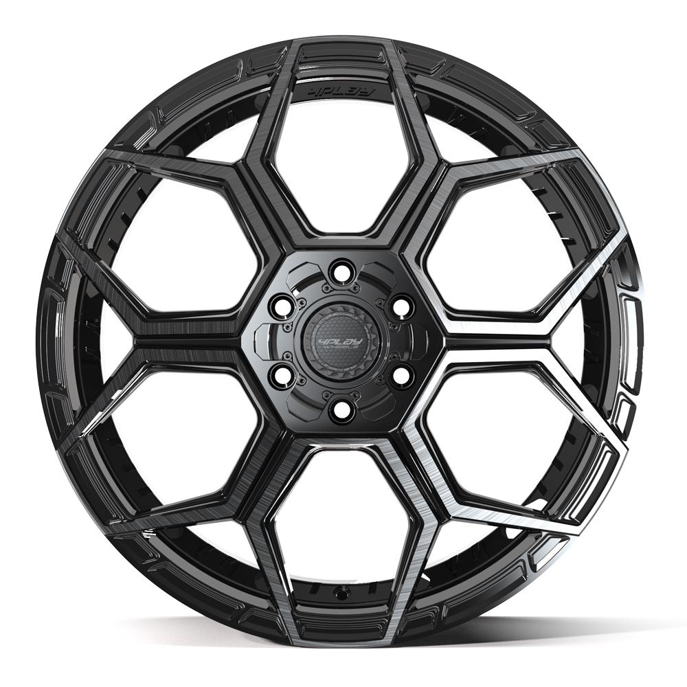 4PLAY 4PS26 Wheels - Gloss Black Brushed with Tinted Clear