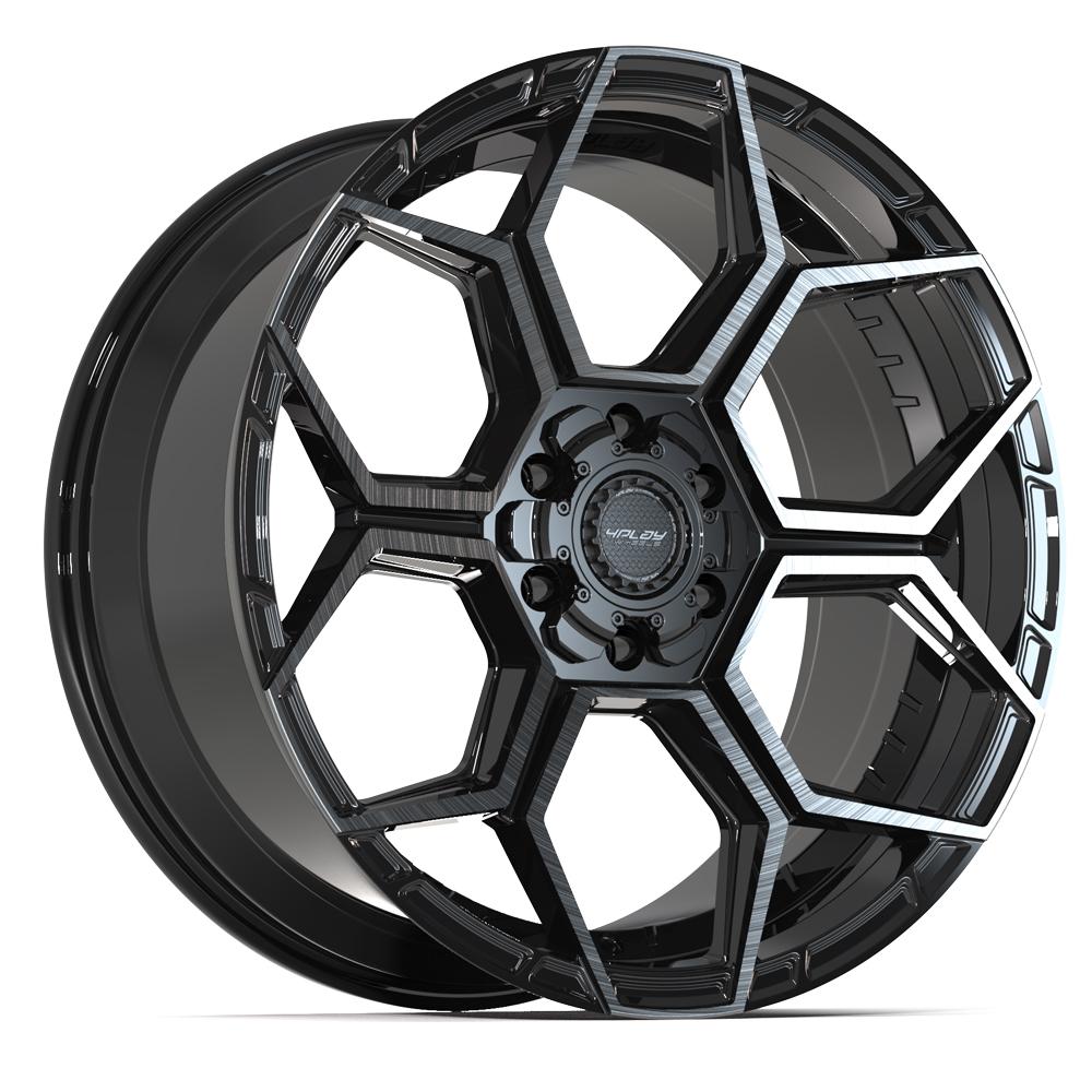 4PLAY 4PS26 Wheels - Gloss Black Brushed with Tinted Clear