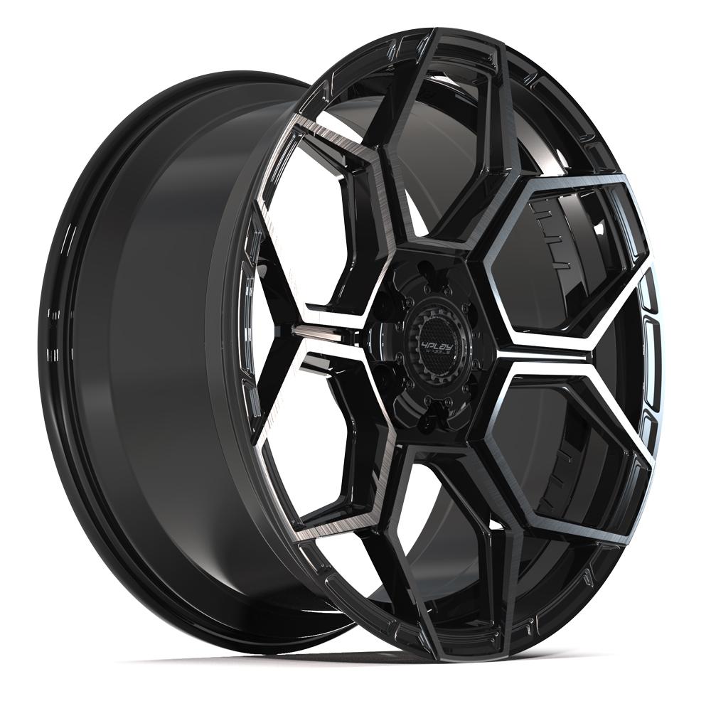 4PLAY 4PS26 Wheels - Gloss Black Brushed with Tinted Clear