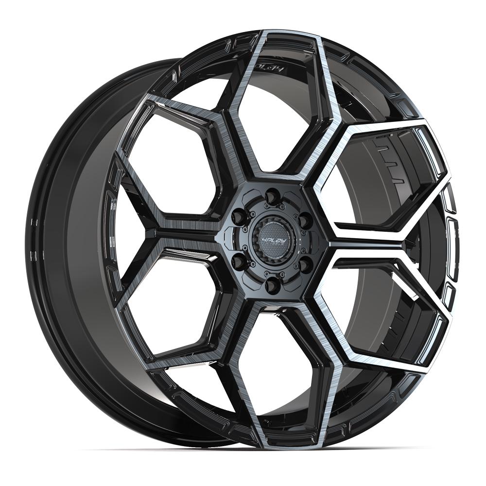4PLAY 4PS26 Wheels - Gloss Black Brushed with Tinted Clear