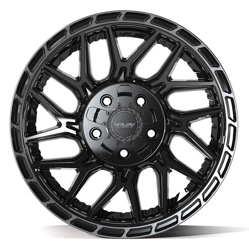 4PLAY 4PS28 Wheels - Gloss Black Brushed with Tinted Clear