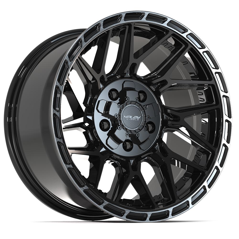 4PLAY 4PS28 Wheels - Gloss Black Brushed with Tinted Clear