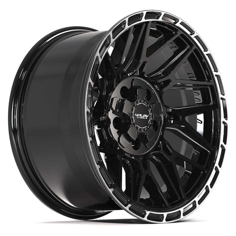 4PLAY 4PS28 Wheels - Gloss Black Brushed with Tinted Clear