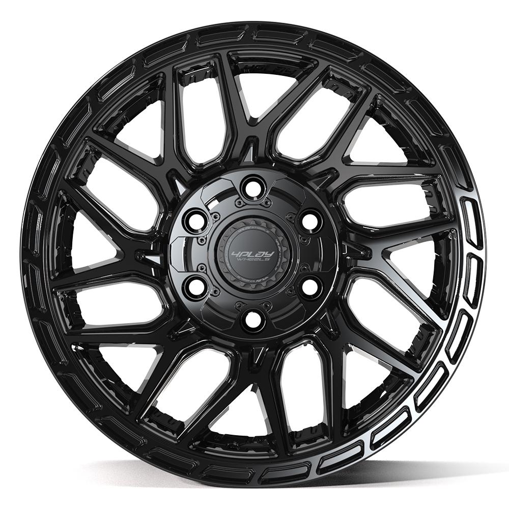 4PLAY 4PS28 Wheels - Gloss Black Brushed with Tinted Clear