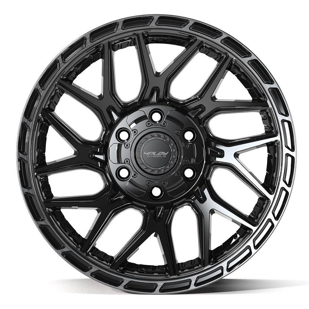 4PLAY 4PS28 Wheels - Gloss Black Brushed with Tinted Clear