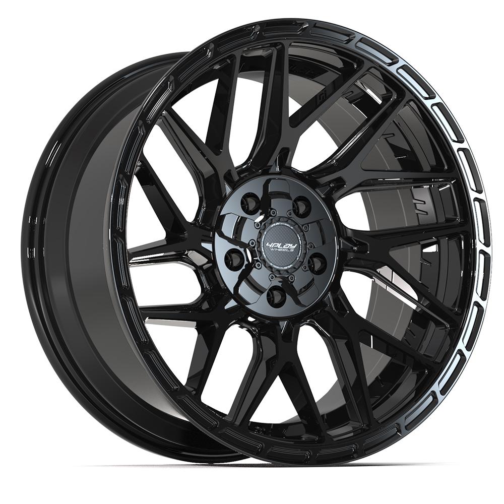 4PLAY 4PS28 Wheels - Gloss Black Brushed with Tinted Clear