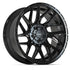 4PLAY 4PS28 Wheels - Gloss Black Brushed with Tinted Clear