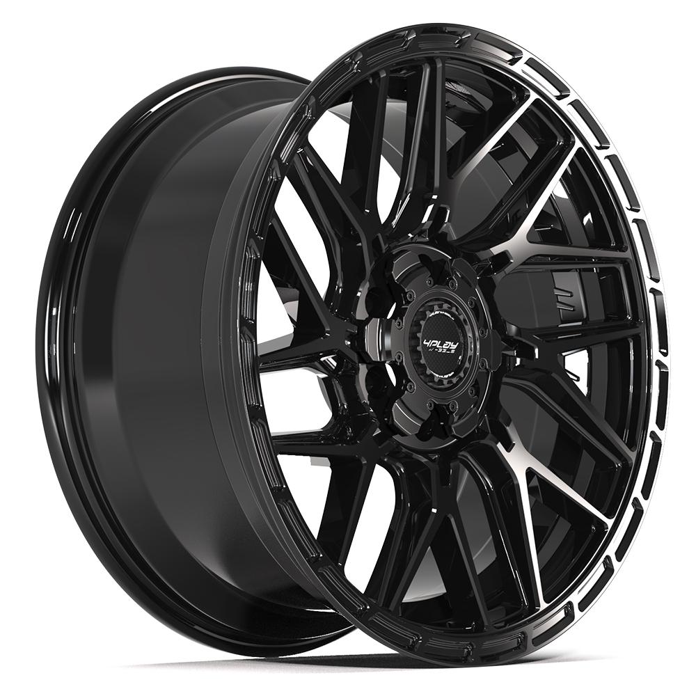 4PLAY 4PS28 Wheels - Gloss Black Brushed with Tinted Clear