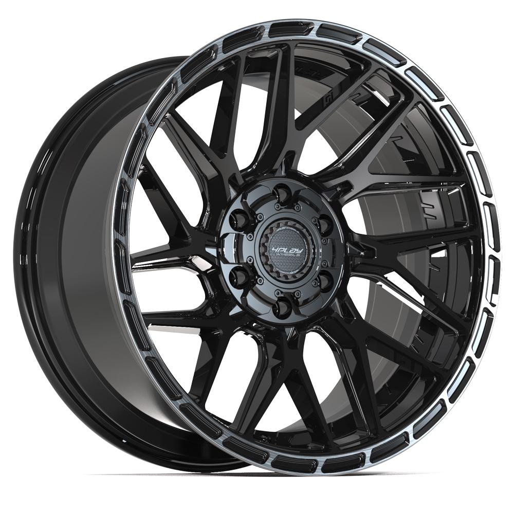 4PLAY 4PS28 Wheels - Gloss Black Brushed with Tinted Clear