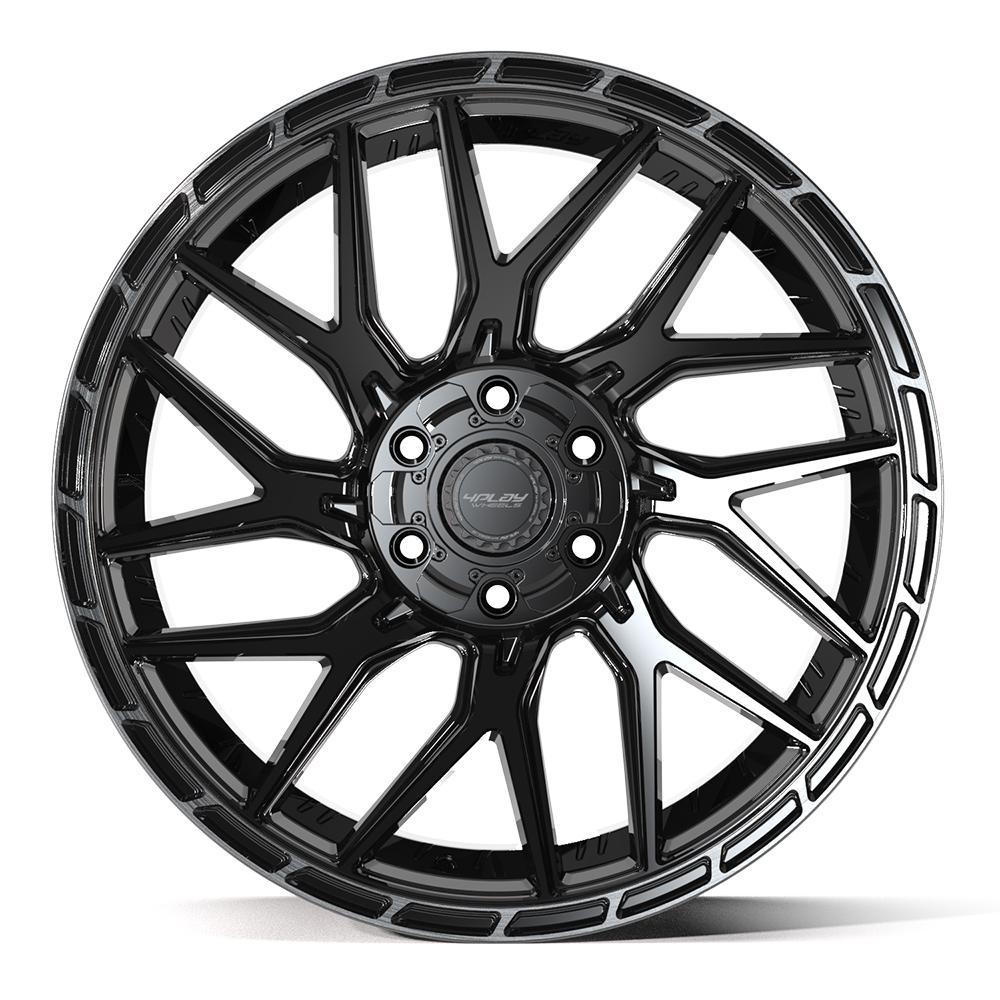 4PLAY 4PS28 Wheels - Gloss Black Brushed with Tinted Clear