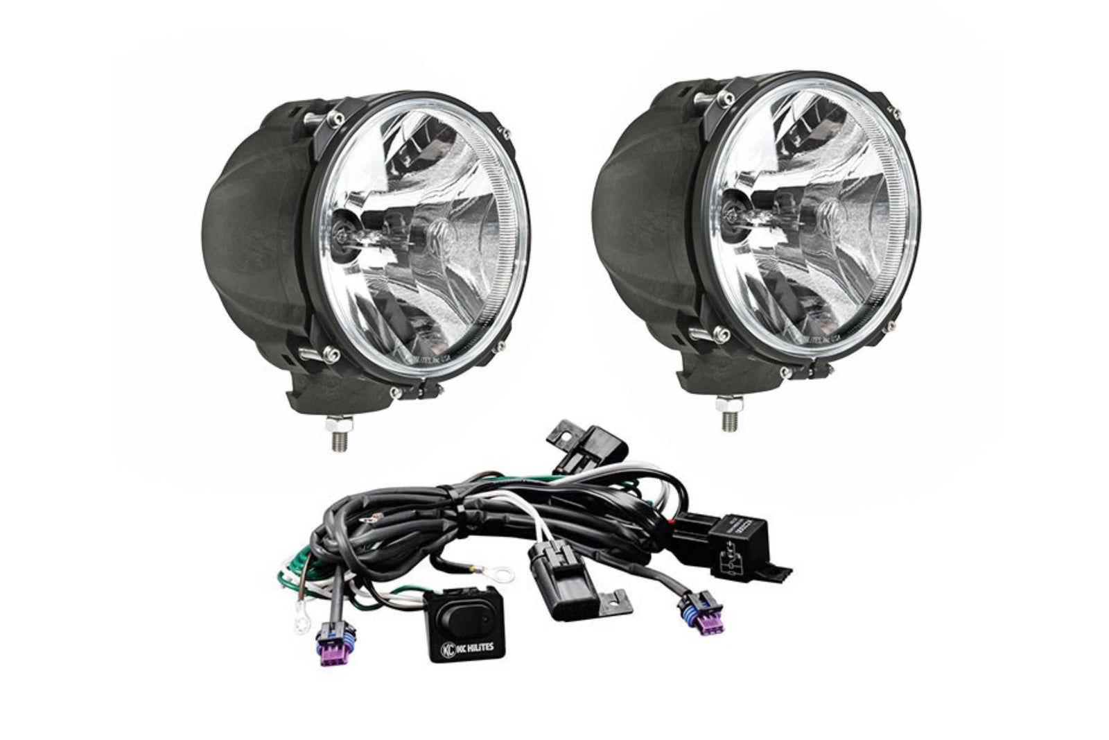 KC Hilites 7in Carbon Pod HID: (70w Spread / Each)