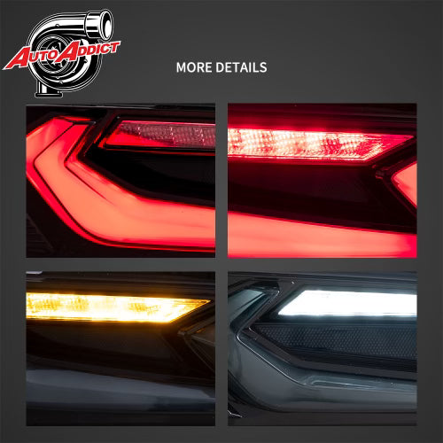 2016-2018 CHEVY CAMARO UMBRA LED TAILLIGHTS GLOSS BLACK/SMOKE LENS - Legends Auto Parts