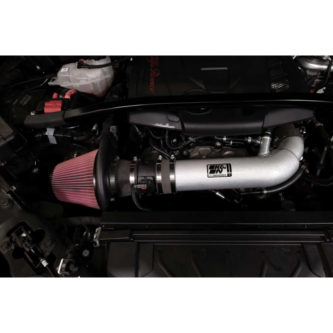 K&N Cold Air Intake - High-flow Air Filter, Aluminum Tube - ALFA ROMEO GIULIA/STELVIO L4-2.0L F/I 2017-2022 - Legends Auto Parts