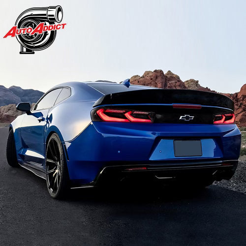 2016-2018 CHEVY CAMARO UMBRA LED TAILLIGHTS GLOSS BLACK/SMOKE LENS - Legends Auto Parts