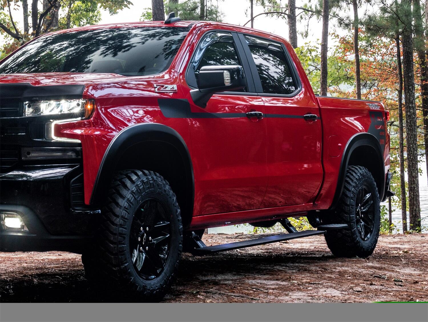 PowerStep Electric Running Boards Plug N Play System For 2015-2016 Silverado/Sierra 2500/3500 Diesel Only Double and Crew Cab AMP Research