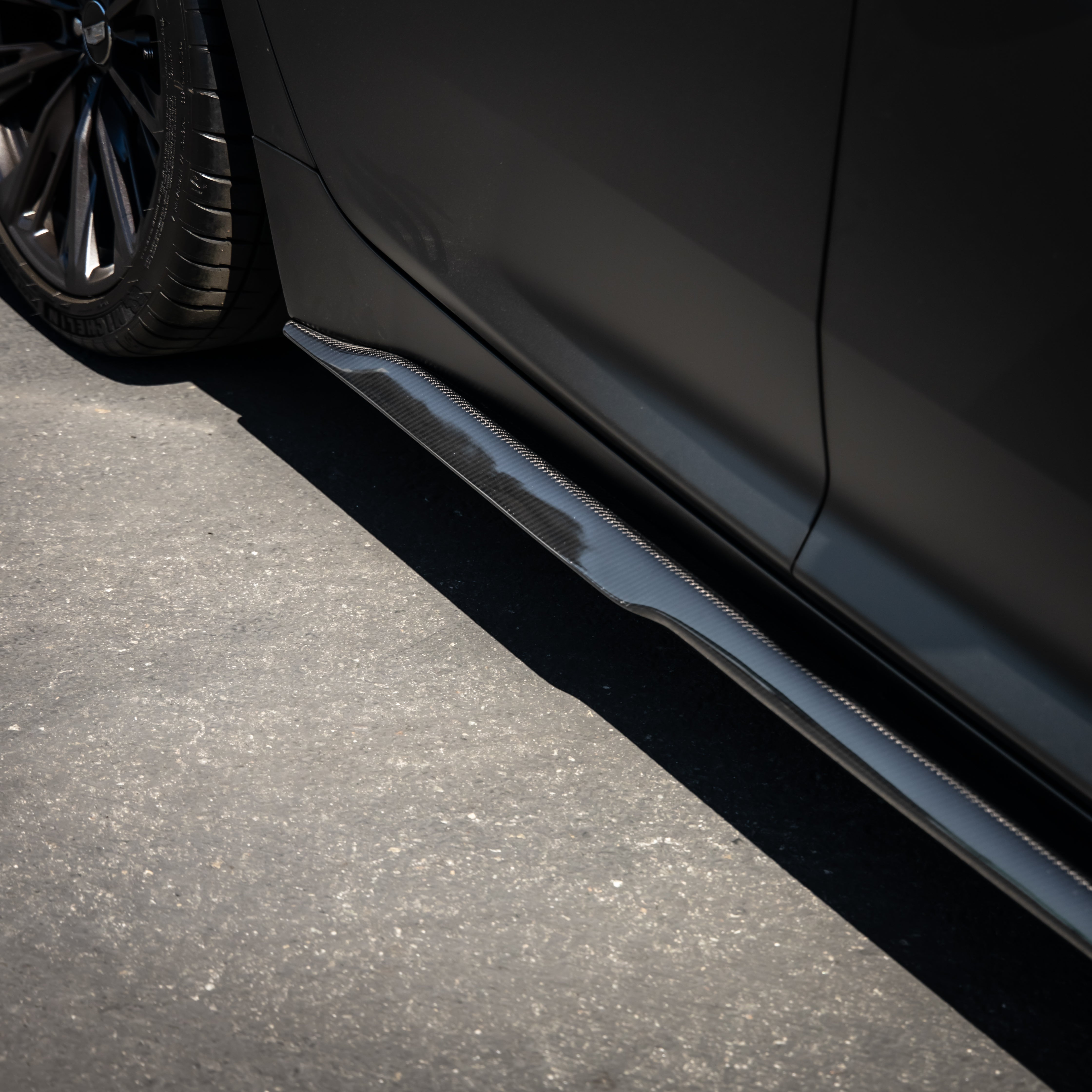 2022-2025 Cadillac CT5-V Blackwing Type-ST Gloss Carbon Fiber Side Rocker Panel Extensions - Legends Auto Parts