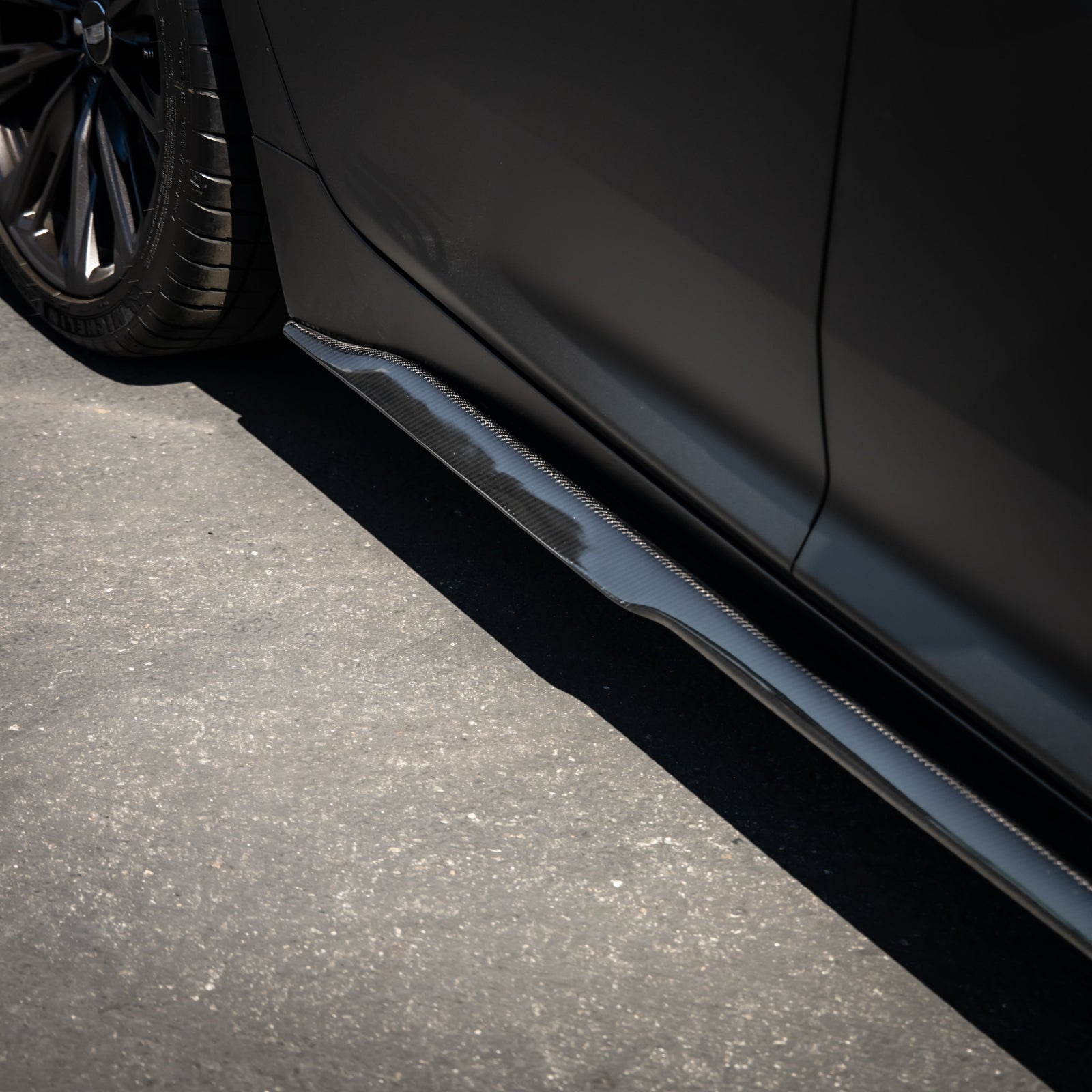 2022-2025 Cadillac CT5-V Blackwing Type-ST Gloss Carbon Fiber Side Rocker Panel Extensions - Legends Auto Parts