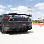2016-2025 Chevy Camaro Evo Style Shark Fins Rear Diffuser Quad/Single Tips SS/RS/LT & ZL1 w/ Smoke Reflectors - Legends Auto Parts