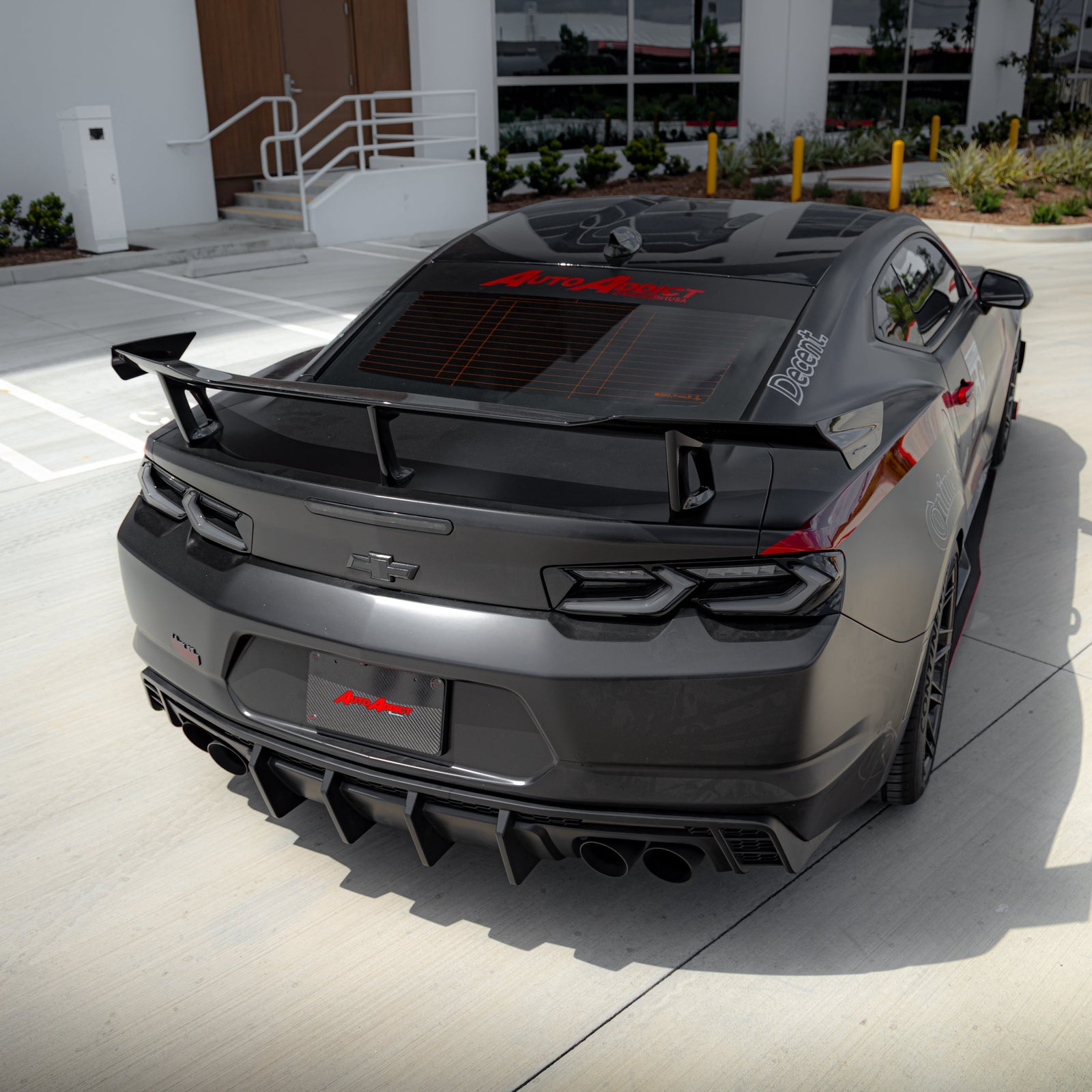 2016-2025 Chevy Camaro Evo Style Shark Fins Rear Diffuser Quad/Single Tips SS/RS/LT & ZL1 w/ Smoke Reflectors - Legends Auto Parts