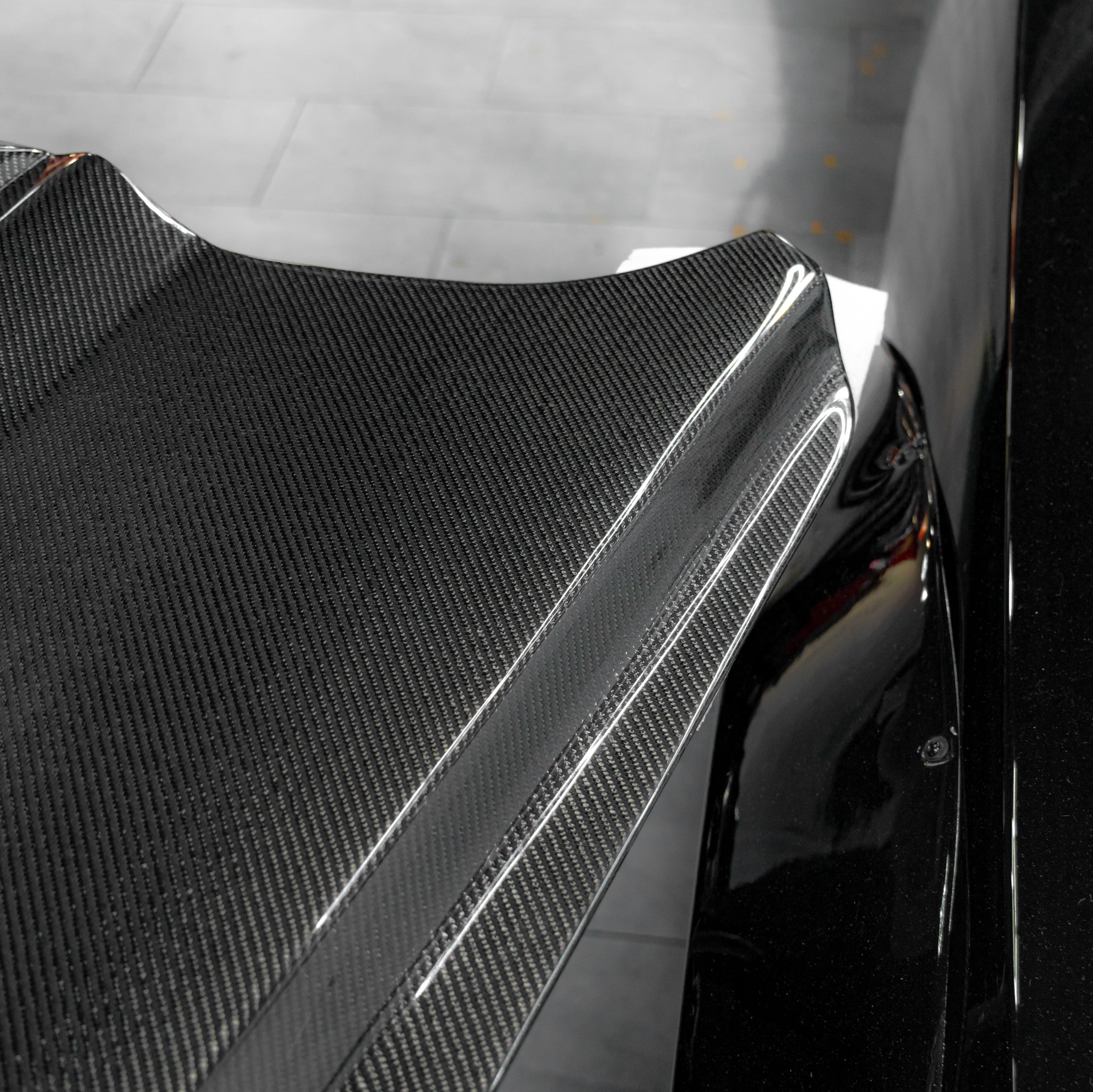 OPEN BOX 2015-2017 Ford Mustang Gloss Carbon Fiber Hood Terminator Aggressive Style - Legends Auto Parts