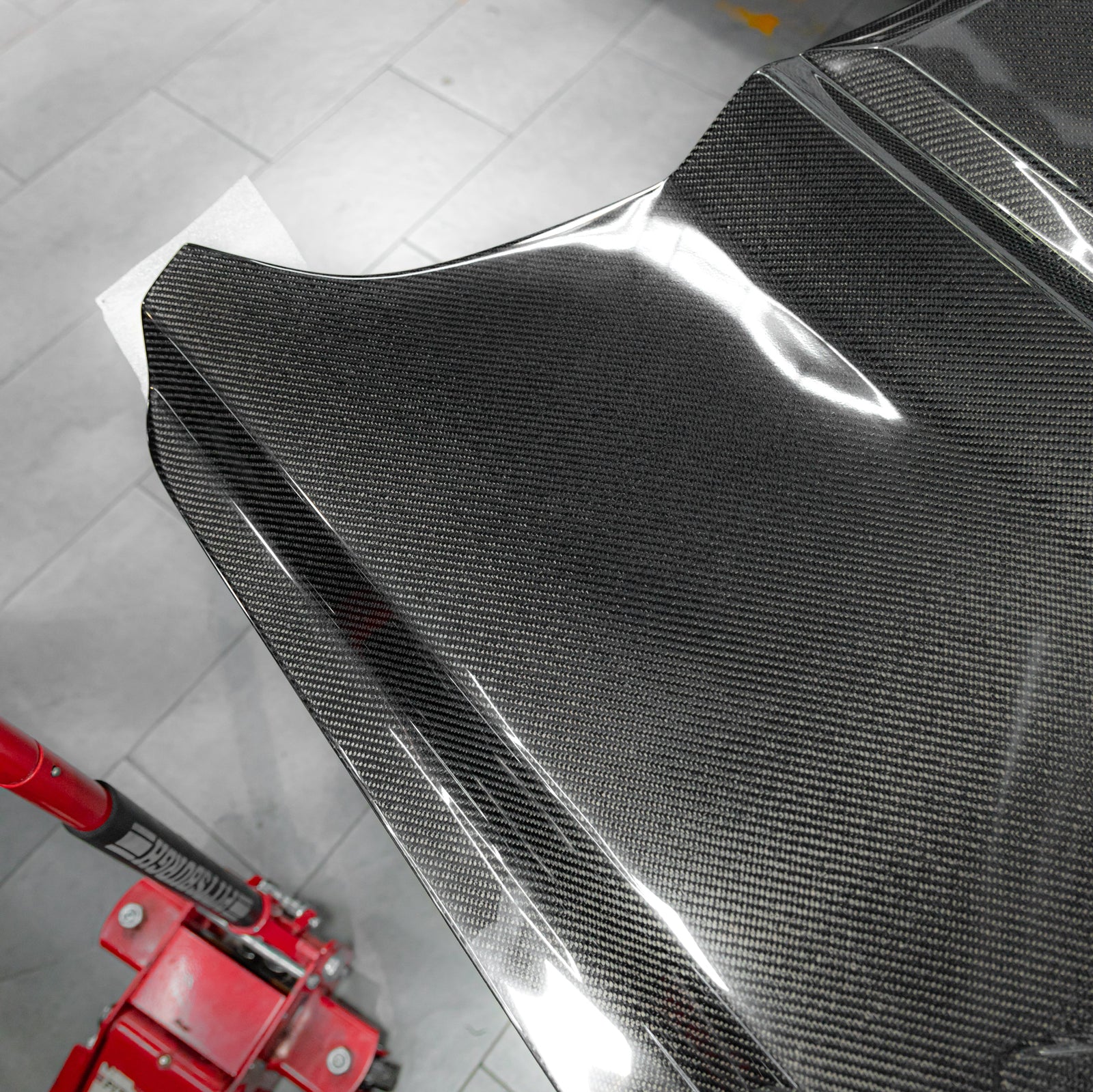 OPEN BOX 2015-2017 Ford Mustang Gloss Carbon Fiber Hood Terminator Aggressive Style - Legends Auto Parts