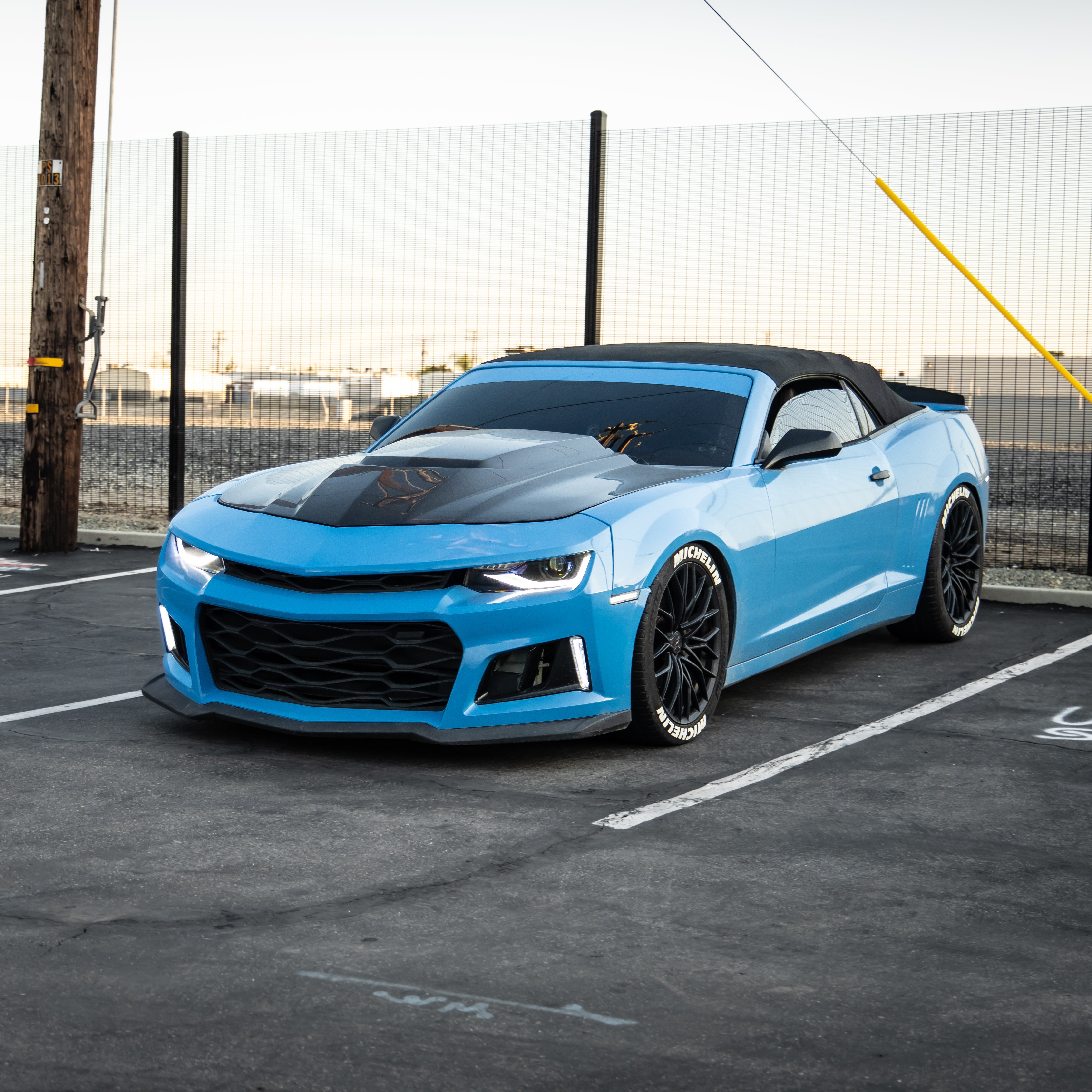 2010-2015 Chevy Camaro ZL1 Front Bumper Conversion 7pcs Full Kit Flat BLK Body Kit - Legends Auto Parts