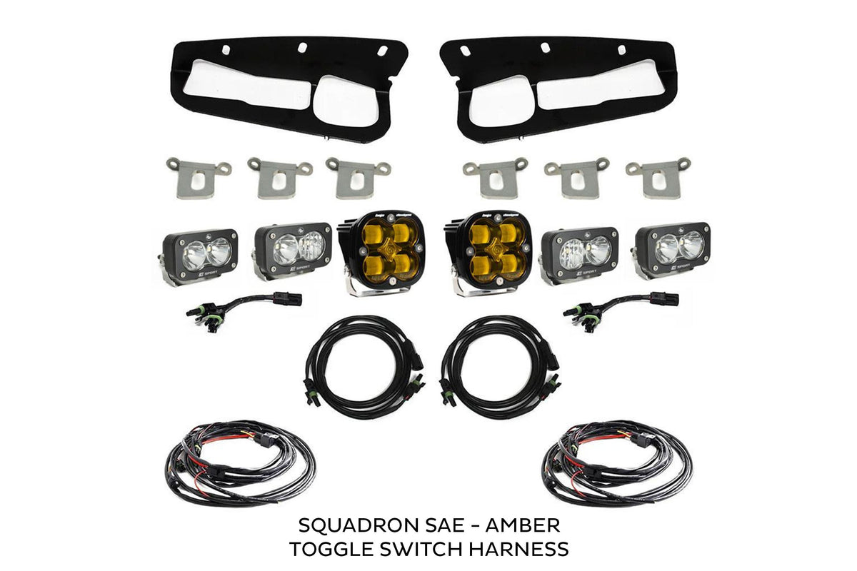 BD Squadron/S2 Fog Pocket Kit: 21-26 Ford Bronco (Amber / SAE / Upfitter)