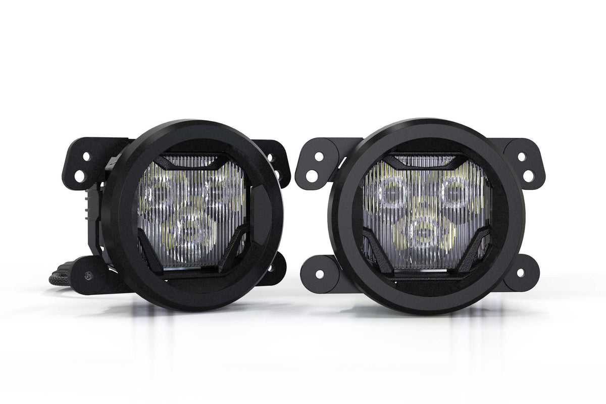 4Banger Fog Lights: Wrangler JK (HXB White SAE Wide Beam)
