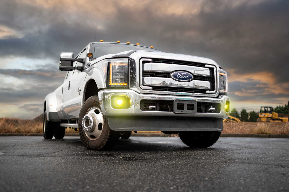4Banger Fog Lights: 99-16 Super Duty (NCS Yellow SAE Wide Beam)