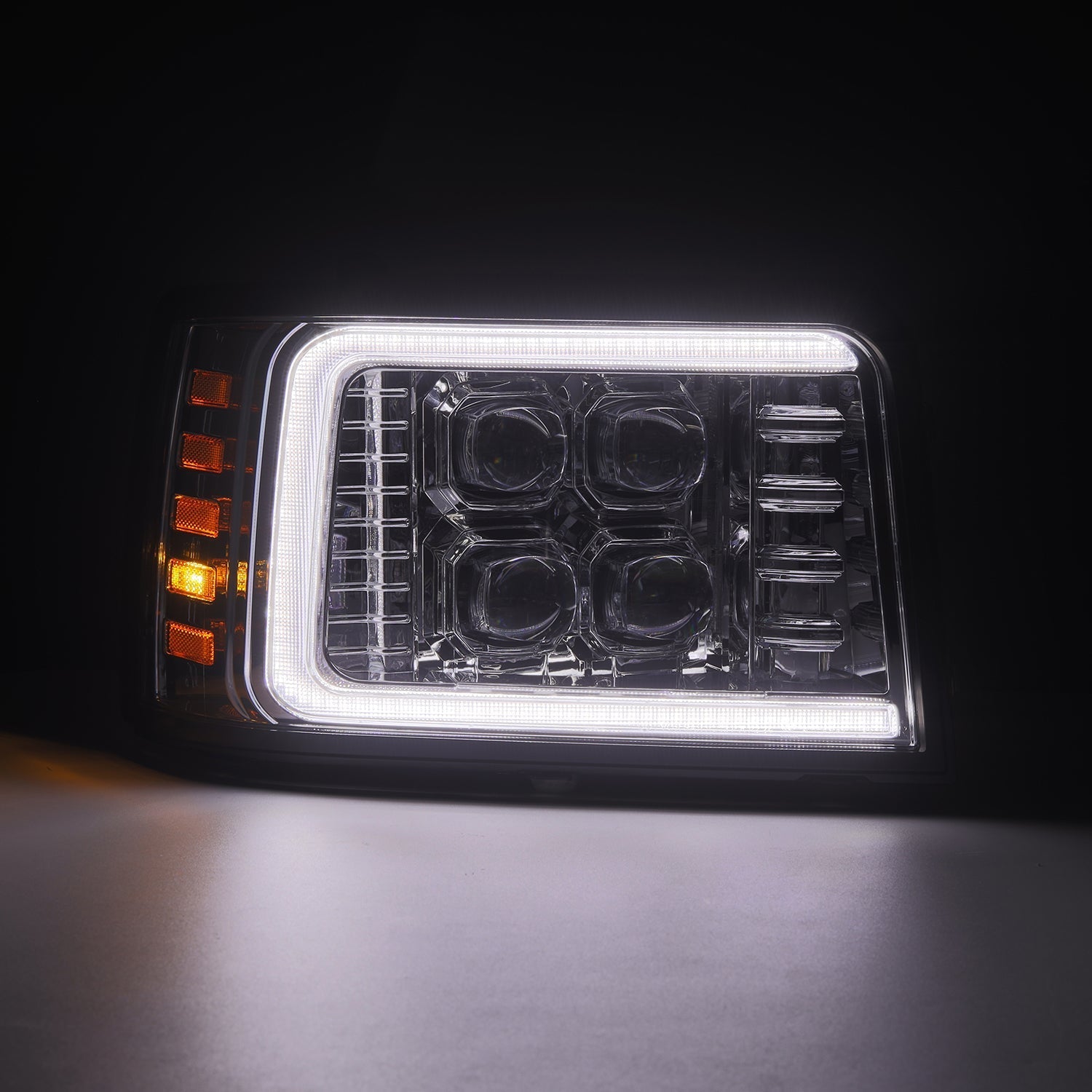 92-96 Ford F-Series/Bronco NOVA-Series LED Projector Headlights Chrome | AlphaRex