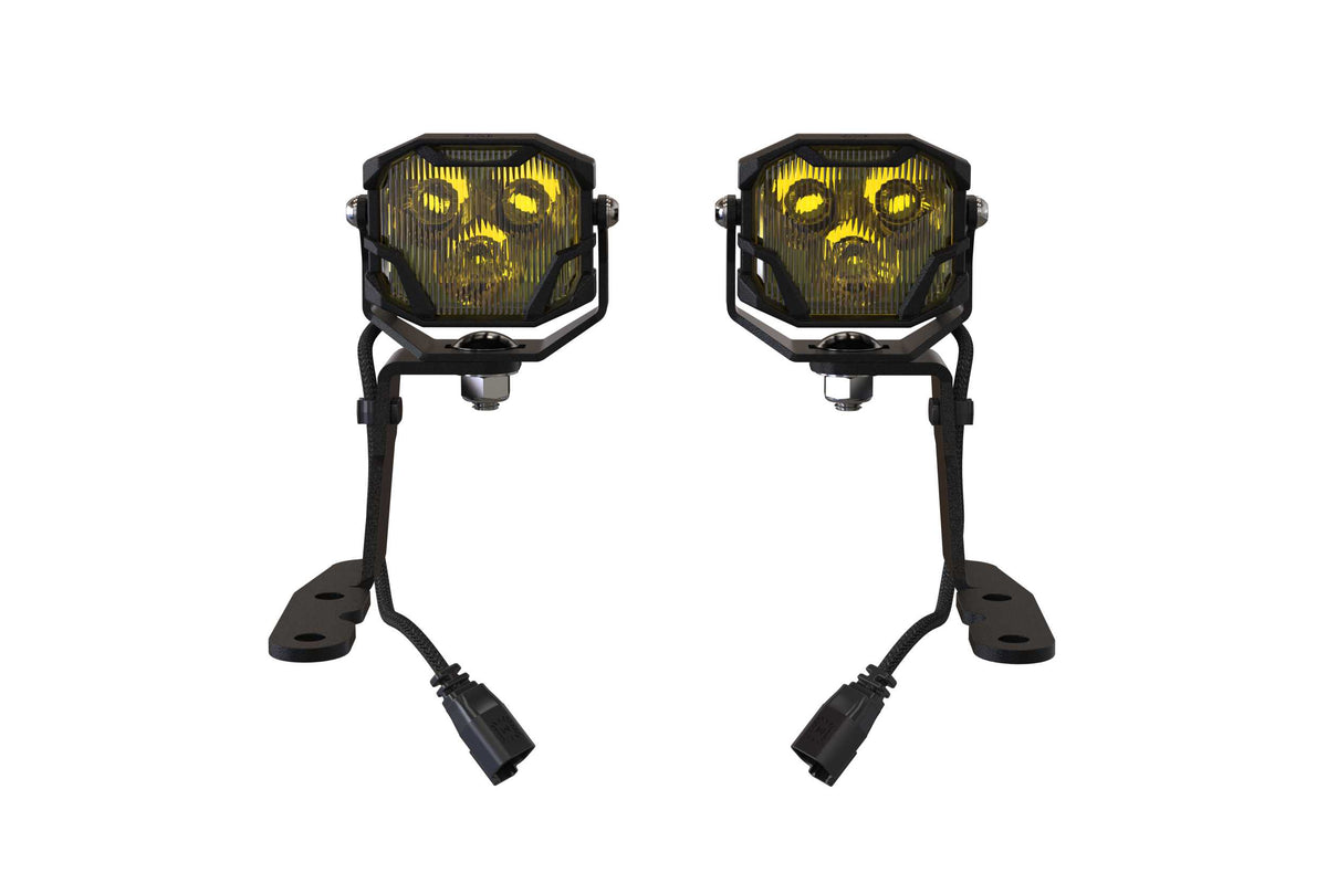 Morimoto 4Banger Ditch Light Kit: 07-13 Silverado (NCS Yellow Spot Beam)