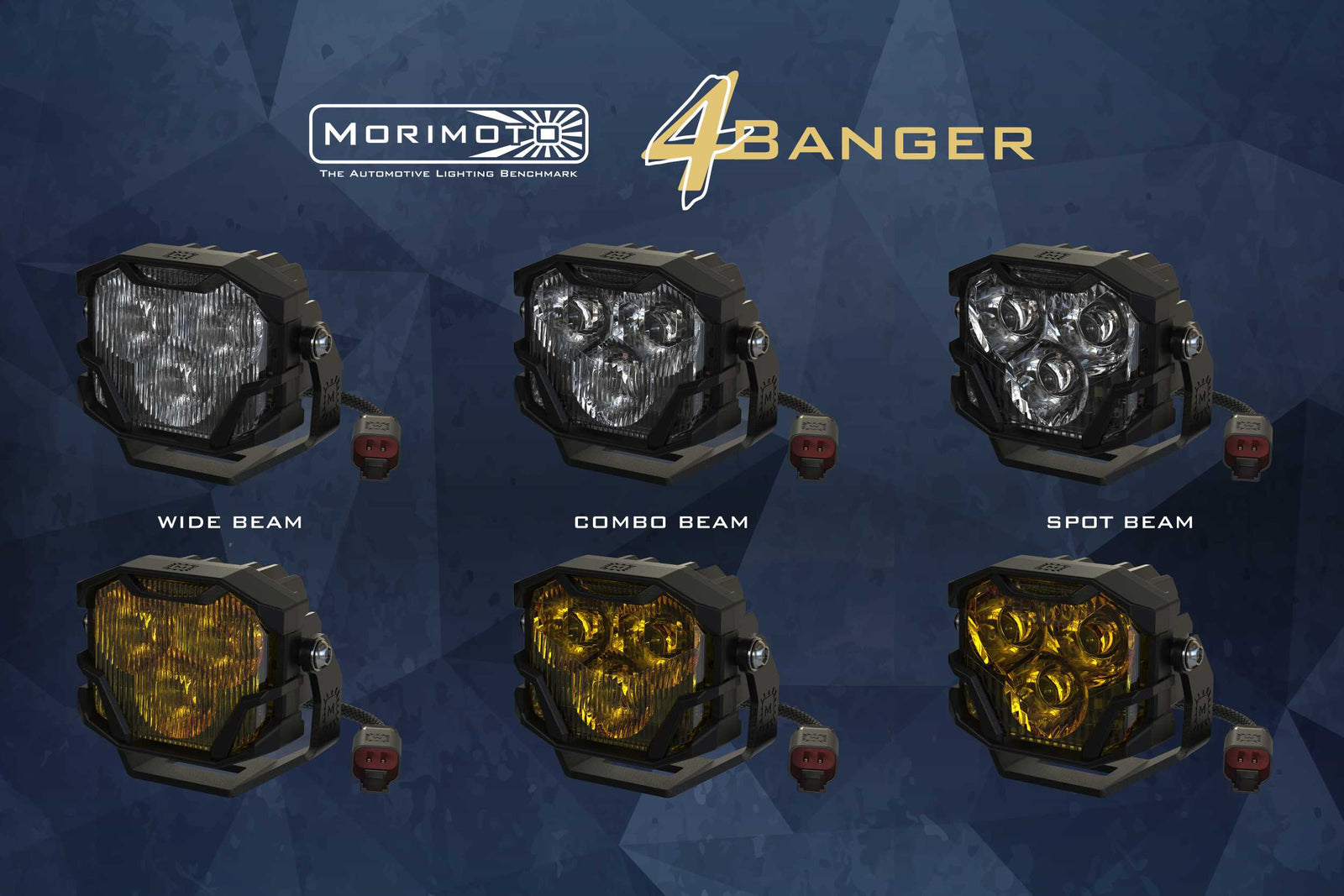Morimoto 4Banger Ditch Light Kit: 2021+ Bronco (HXB Yellow Combo Beam)