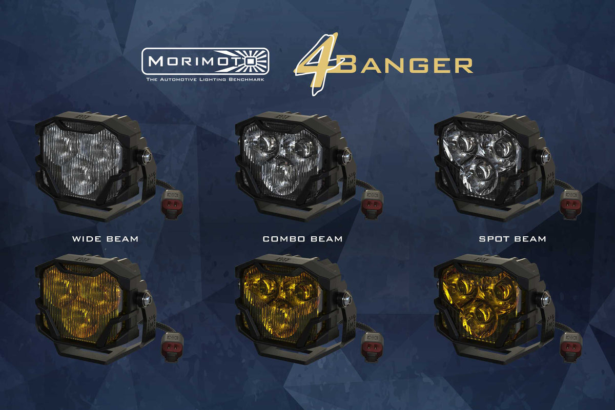 Morimoto 4Banger Ditch Light Kit: 2021+ Bronco (HXB White SAE Wide Beam)
