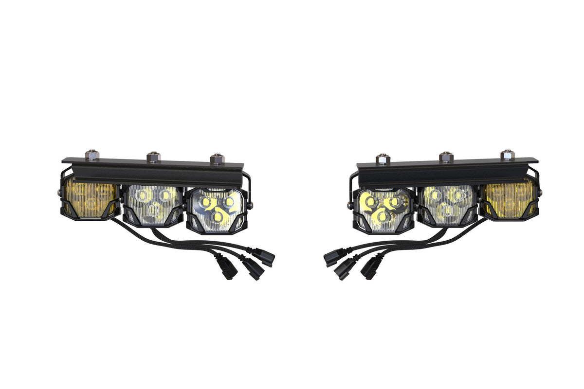 Morimoto 4Banger Triple Fog Kit: Bronco (21+ / Brackets only / Set)