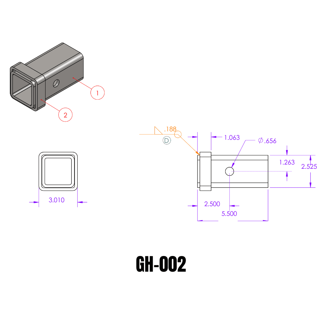 GEN-Y Hitch Weld-On Receiver Tube