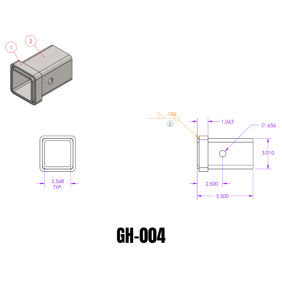 GEN-Y Hitch Weld-On Receiver Tube