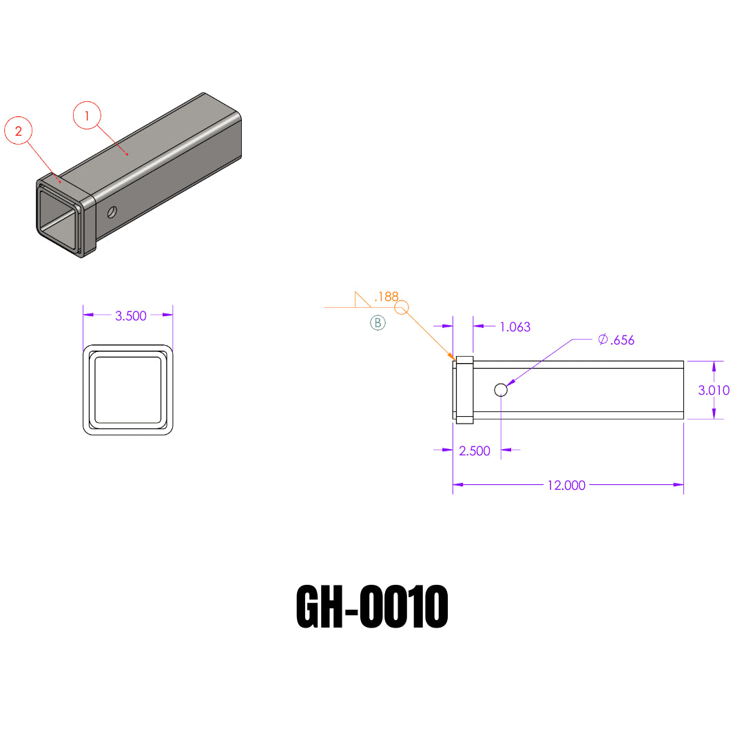 GEN-Y Hitch Weld-On Receiver Tube