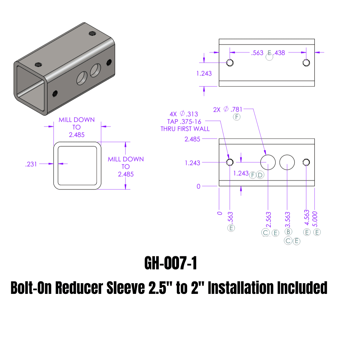 GEN-Y Hitch Bolt-On Reducer Sleeve