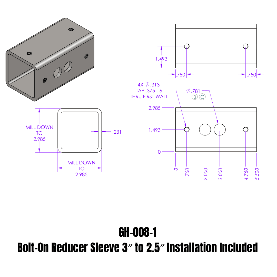 GEN-Y Hitch Bolt-On Reducer Sleeve