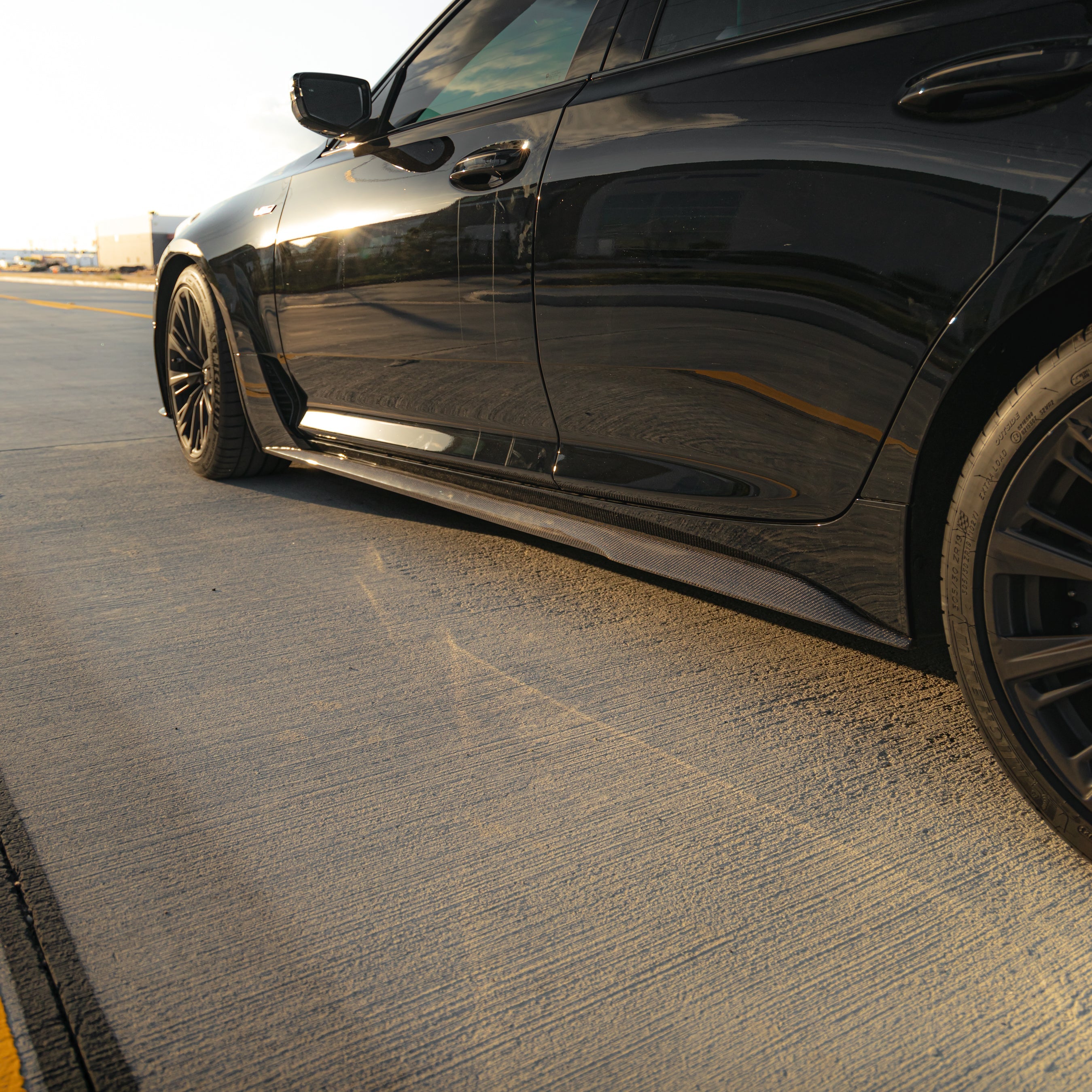 2022-2025 Cadillac CT5-V Blackwing Type-ST Gloss Carbon Fiber Side Rocker Panel Extensions - Legends Auto Parts