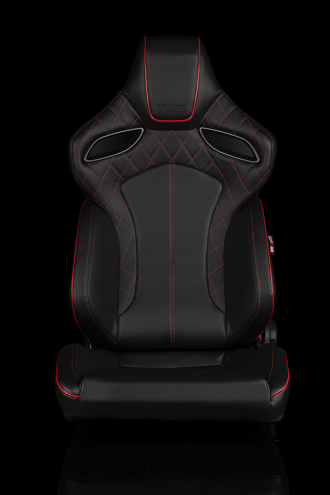 Universal BRAUM ORUE SERIES RACING SEATS (DIAMOND ED. | RED STITCHING) – PAIR - Legends Auto Parts