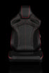 Universal BRAUM ORUE SERIES RACING SEATS (DIAMOND ED. | RED STITCHING) – PAIR - Legends Auto Parts