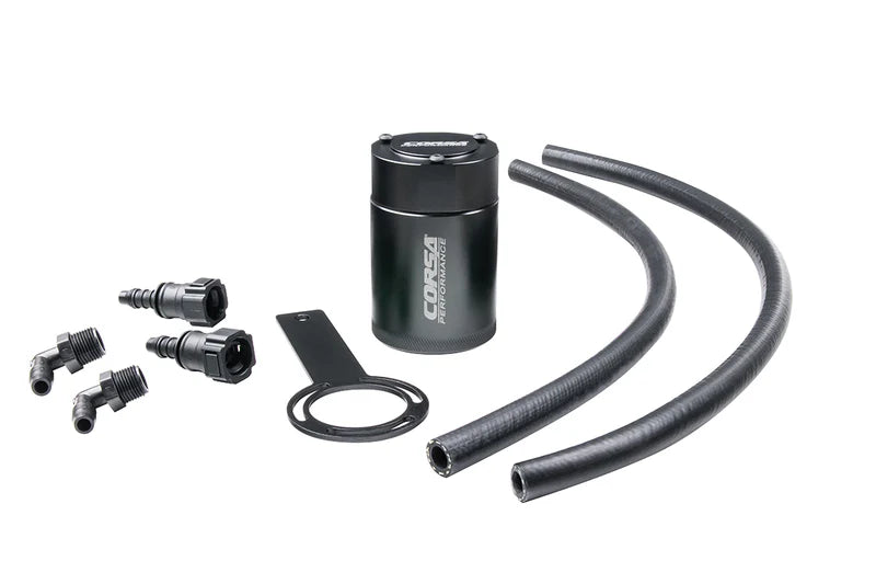Corsa Performance - Aluminum Oil Catch Can w/ Bracket | 2014-19c Silverado, Sierra, 2015-20 GM SUV 6.2 & 5.3 - Legends Auto Parts